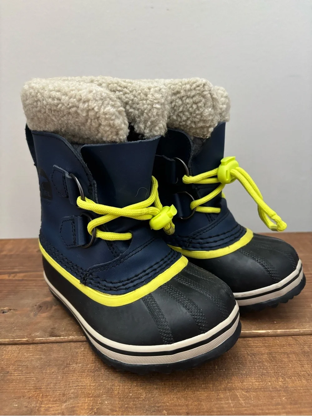 Kids Sorel Insulated Winter Snow Boots Navy Toddler Size 8